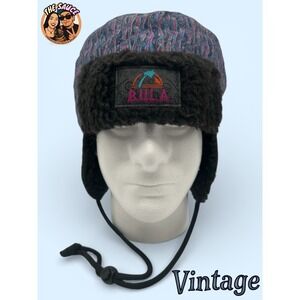 Vintage Bula Winter Trapper Hat Ear Flap Patterned‎ Sherpa Lined Retro 90s OSFA